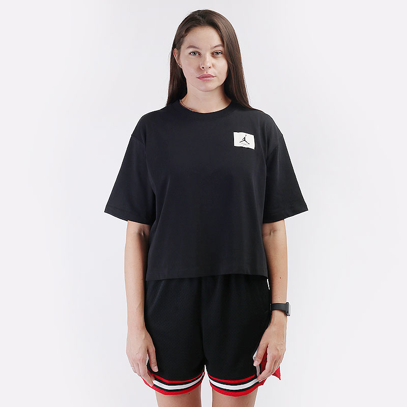 женская черная футболка Jordan Essentials Boxy T-Shirt DD7054-010 - цена, описание, фото 3